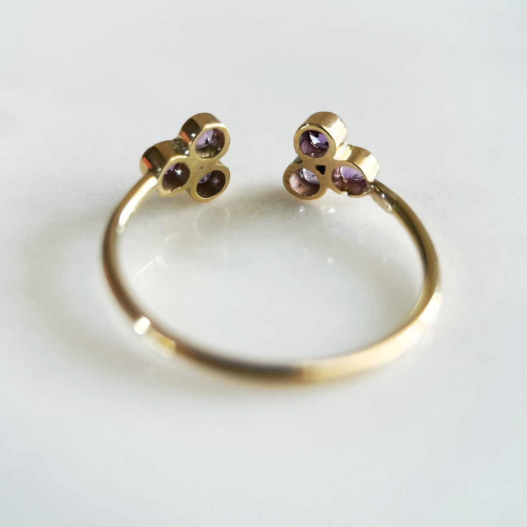 Anillo de chispas de Amatista en Oro