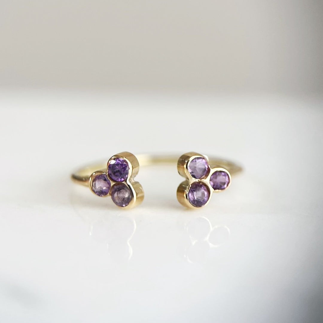 Anillo de chispas de Amatista en Oro