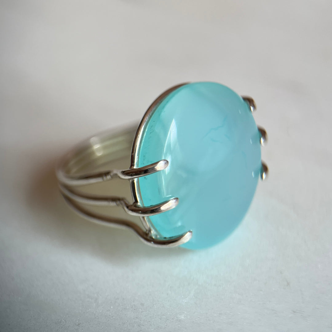 Anillo de Ónix Cielo en Plata