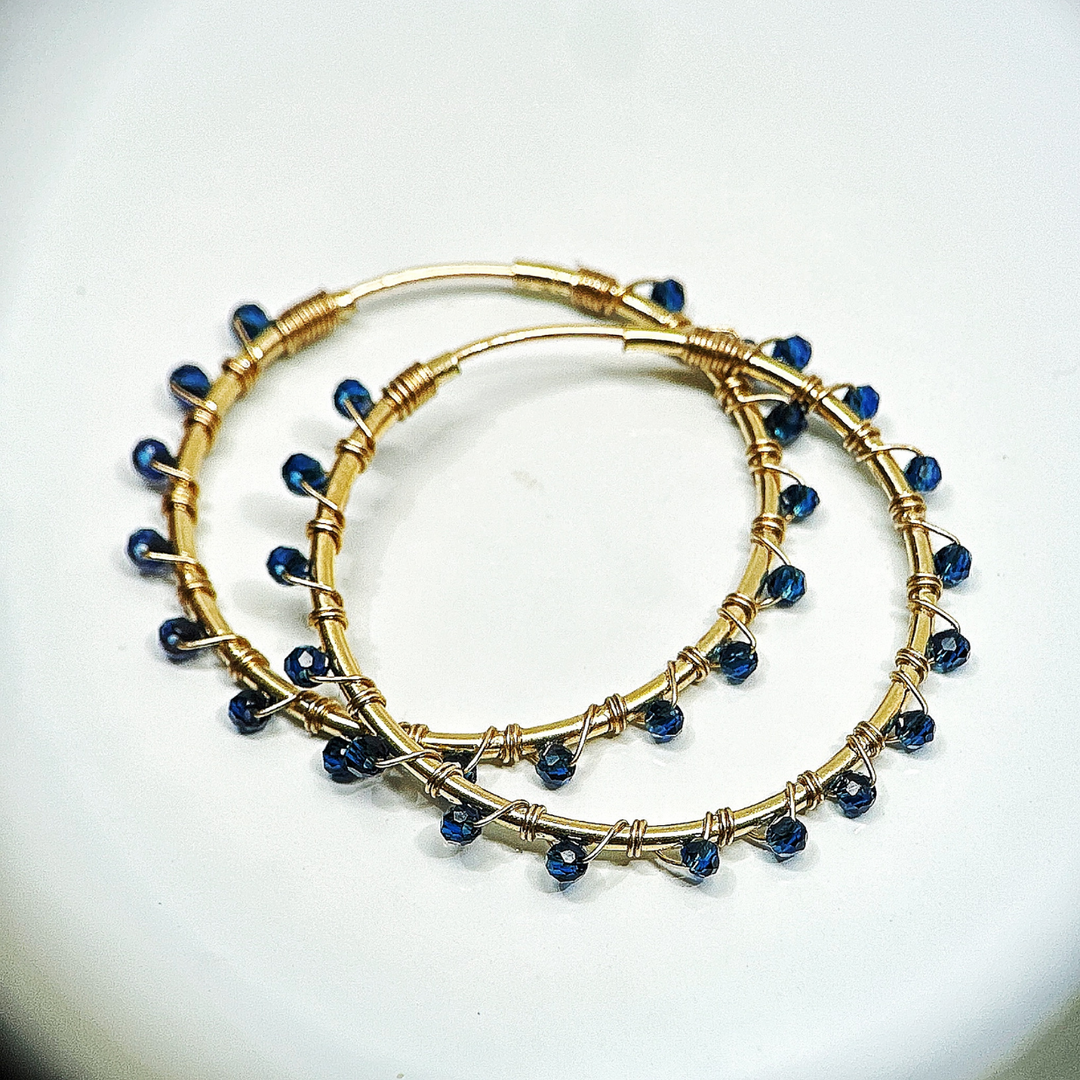 Arracadas de Ágata Azul
