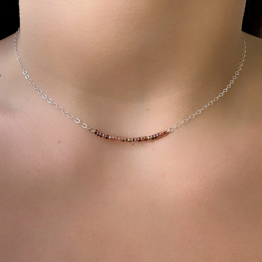 Choker Hematita en Plata