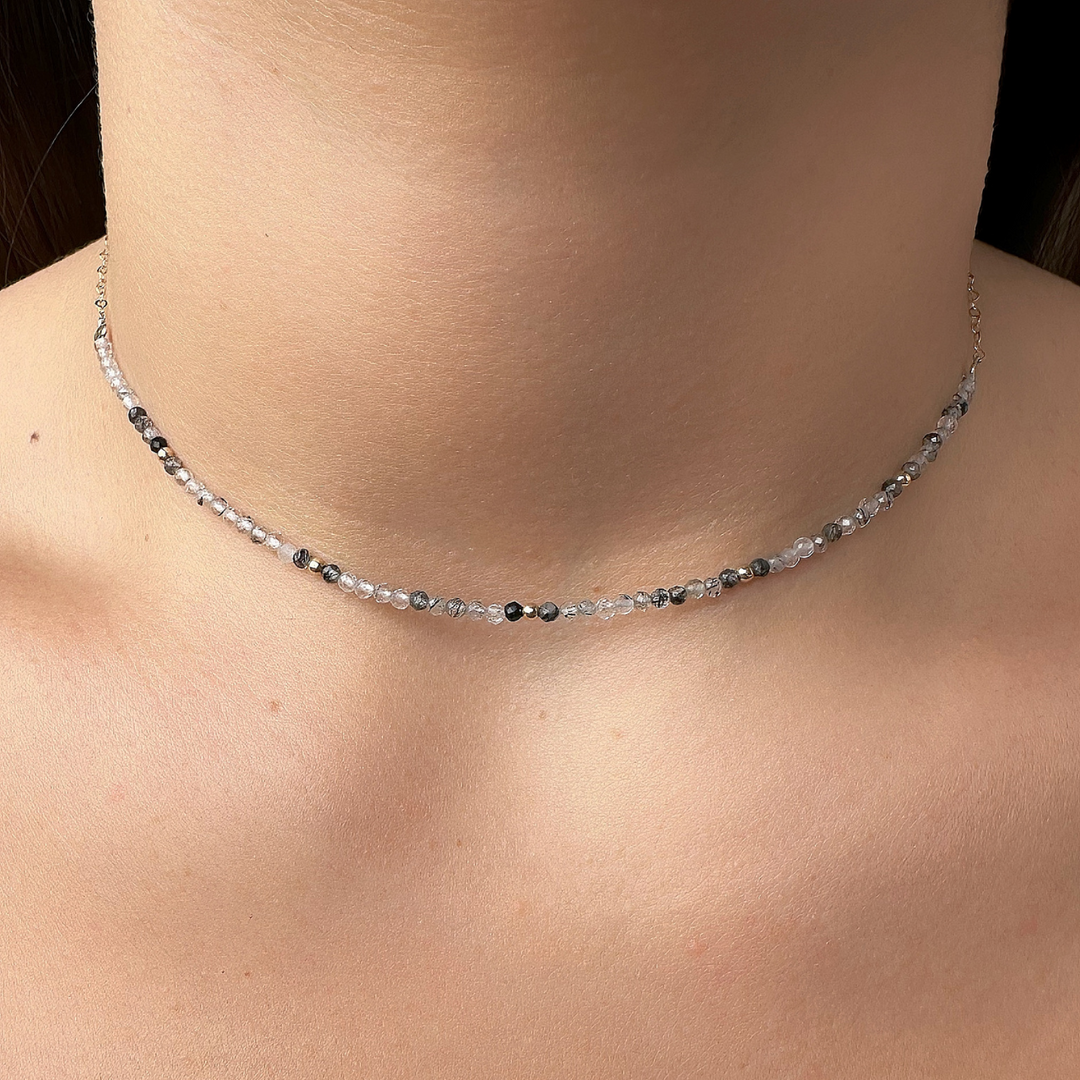 Choker de Cuarzo Turmalinado