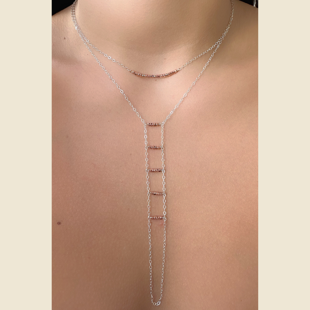 Set de Hematita Rosa en Plata
