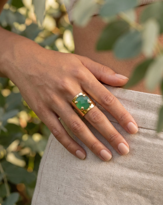 Anillo de Ágata Verde