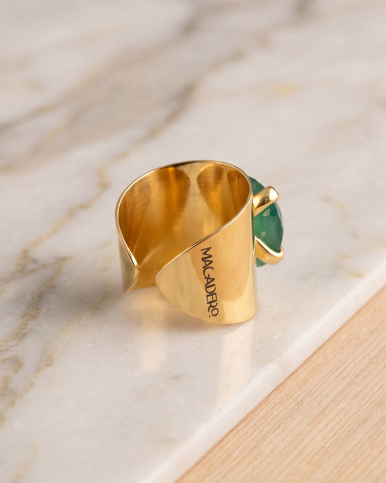 Anillo de Ágata Verde