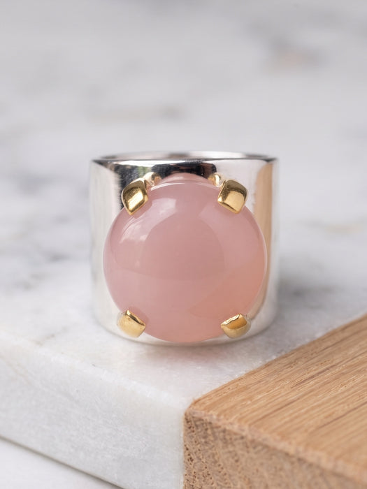 Anillo de Calcedonia Rosa