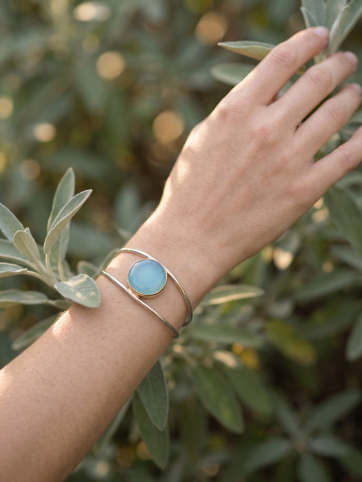 Brazalete de Calcedonia Azul