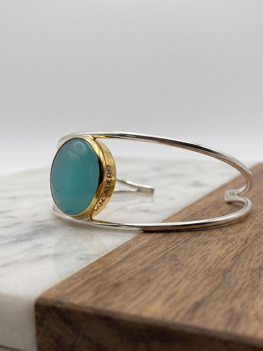 Brazalete de Calcedonia Azul
