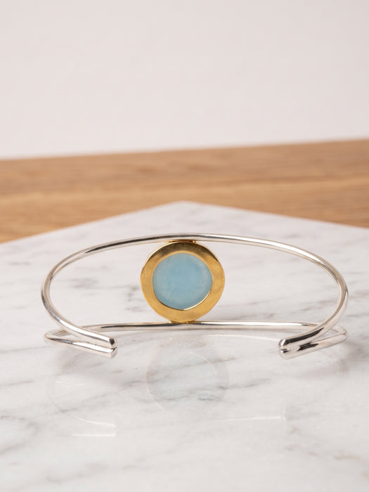 Brazalete de Calcedonia Azul
