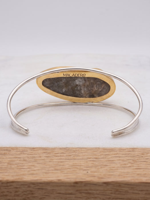 Brazalete de Druza de Cuarzo Gris