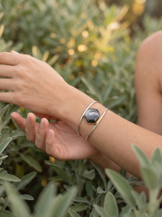 Brazalete de Obsidiana PLateada
