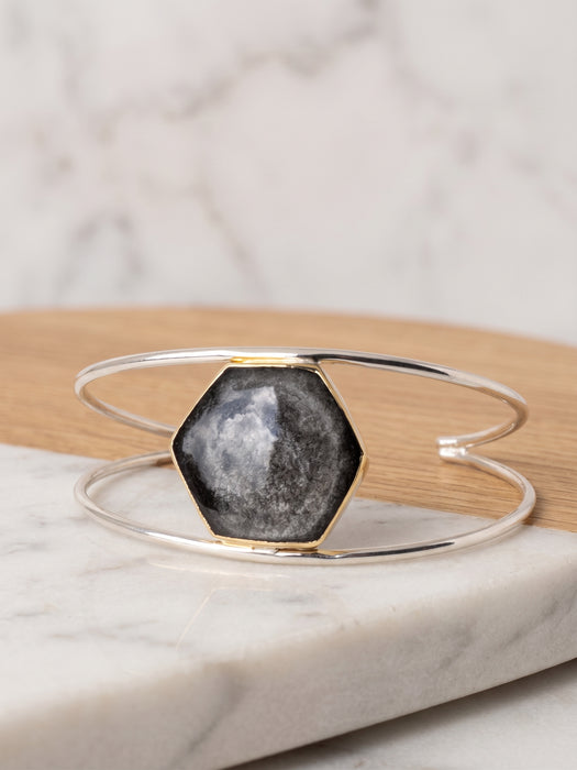 Brazalete de Obsidiana PLateada
