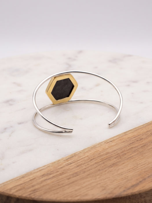 Brazalete de Obsidiana PLateada