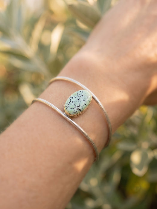 Brazalete de Turquesa en Plata y Tumbaga con Baño en Oro de 18k