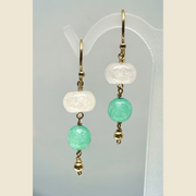 Aretes de Cuarzo Rosa y Verde