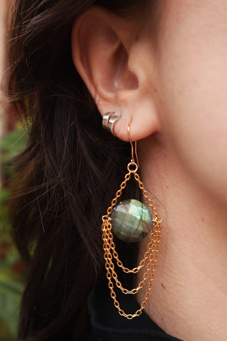 Aretes de Labradorita con cadenas