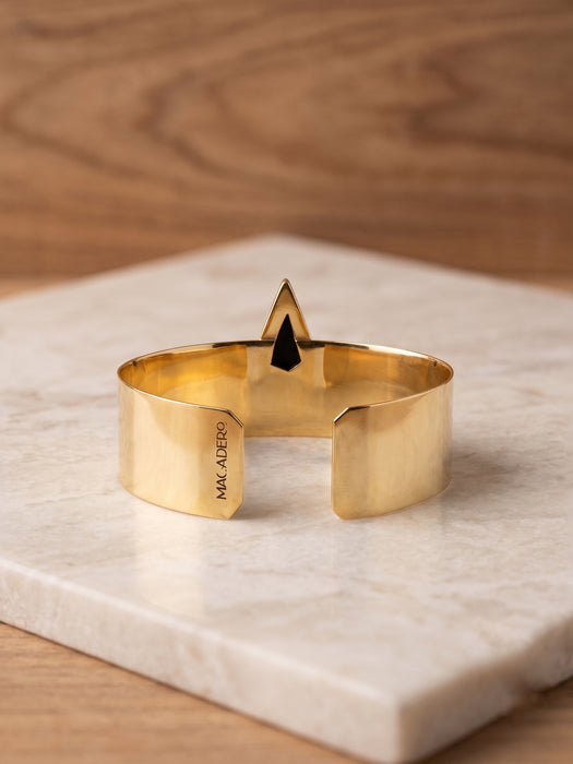 Brazalete de Obsidiana Dorada enTumbaga con Baño en Oro de 18k